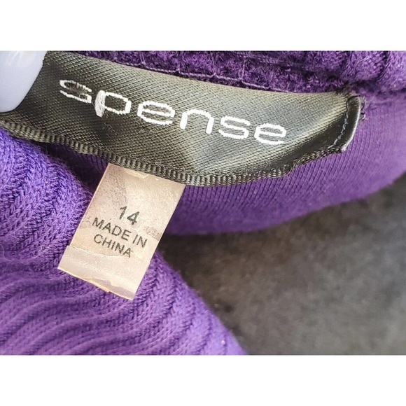 Spense Women's Purple Solid Polyester Cowl Neck Sleeveless Knee Length Dress 14 - Picture 9 of 12